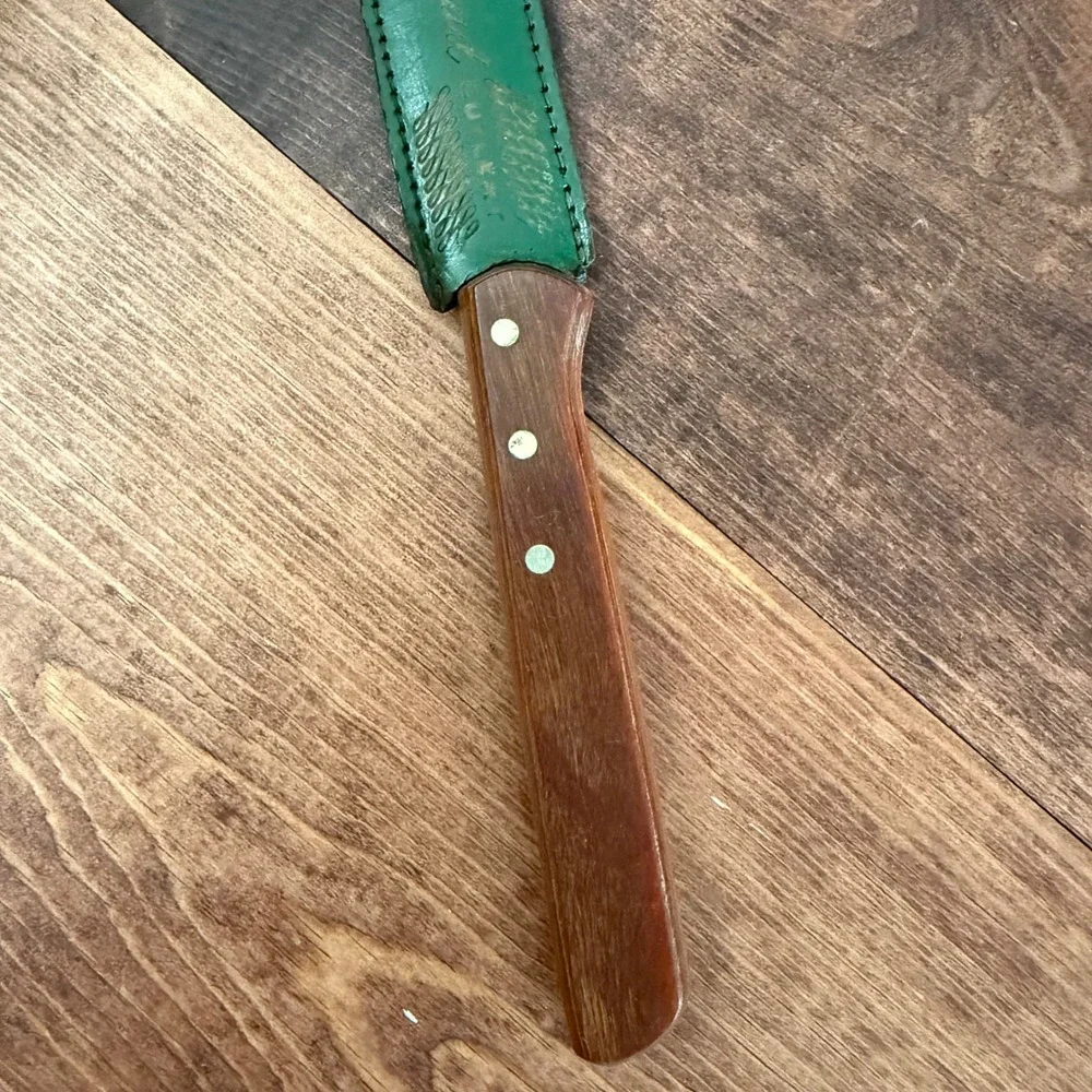 Flint Arrowhead USA Stainless Vanadium Slicer Knife 2495 Wood Handle with Sheath